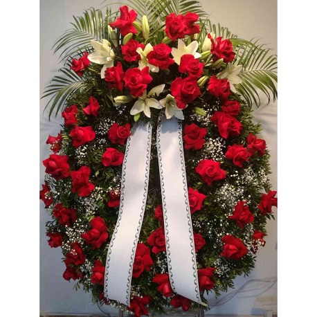 Corona de rosas difuntos